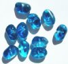 10 18x12x9mm Crystal & Blue Potato Nugget Beads